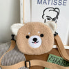 Winter New Cute Doll Women's Shoulder Bag Fashionable and Stylish Crossbody Plush Small Round Bag Student Bag