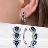 Blue New Style Zircon Earrings Elegant Socialite Accessories Retro Magazine Style Ear Clip