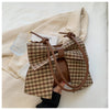 Cute Bowknot Bag Women Fashion Plaid