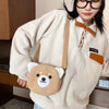 Winter New Cute Doll Women's Shoulder Bag Fashionable and Stylish Crossbody Plush Small Round Bag Student Bag