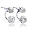 Women 's Luxury Shambhala Crystal Ball Stud Earrings Fashion Silver Plated Jewelry Temperament Princess Stud Earrings