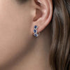 Blue New Style Zircon Earrings Elegant Socialite Accessories Retro Magazine Style Ear Clip