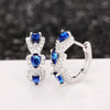 Blue New Style Zircon Earrings Elegant Socialite Accessories Retro Magazine Style Ear Clip