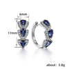 Blue New Style Zircon Earrings Elegant Socialite Accessories Retro Magazine Style Ear Clip