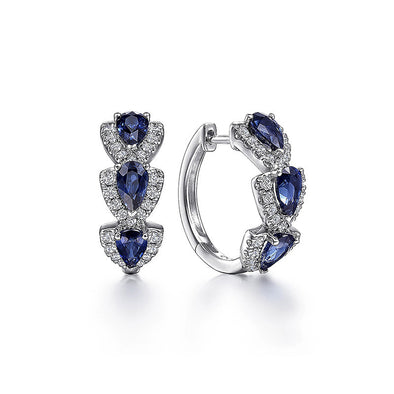 Blue New Style Zircon Earrings Elegant Socialite Accessories Retro Magazine Style Ear Clip