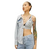 Asymmetrical Denim Jackets Women Streetwear Fashion